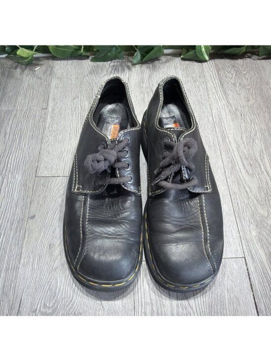 Vintage Dr Martens Chunky Oxford’s Square Toe Mens Black Leather Size 8UK 9 US main image 10